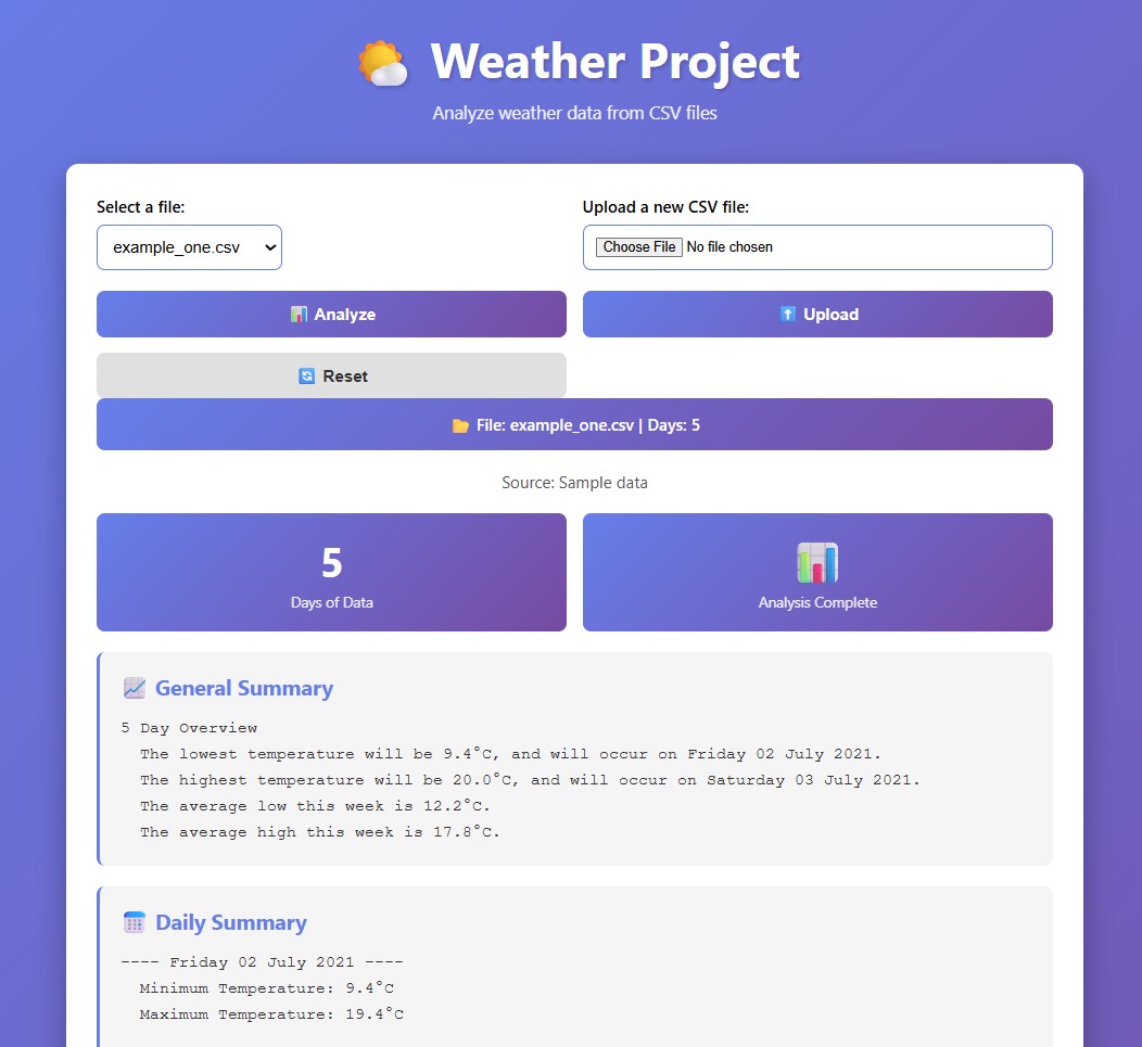Weather Project screenshot